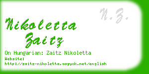 nikoletta zaitz business card